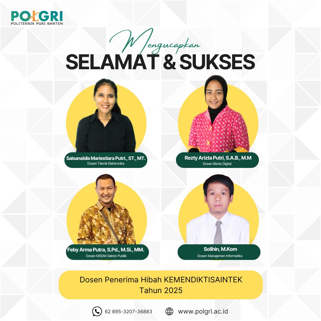 Membanggakan: 4 Tim Dosen Politeknik PGRI Banten Raih Hibah Penelitian Kemenristekdikti