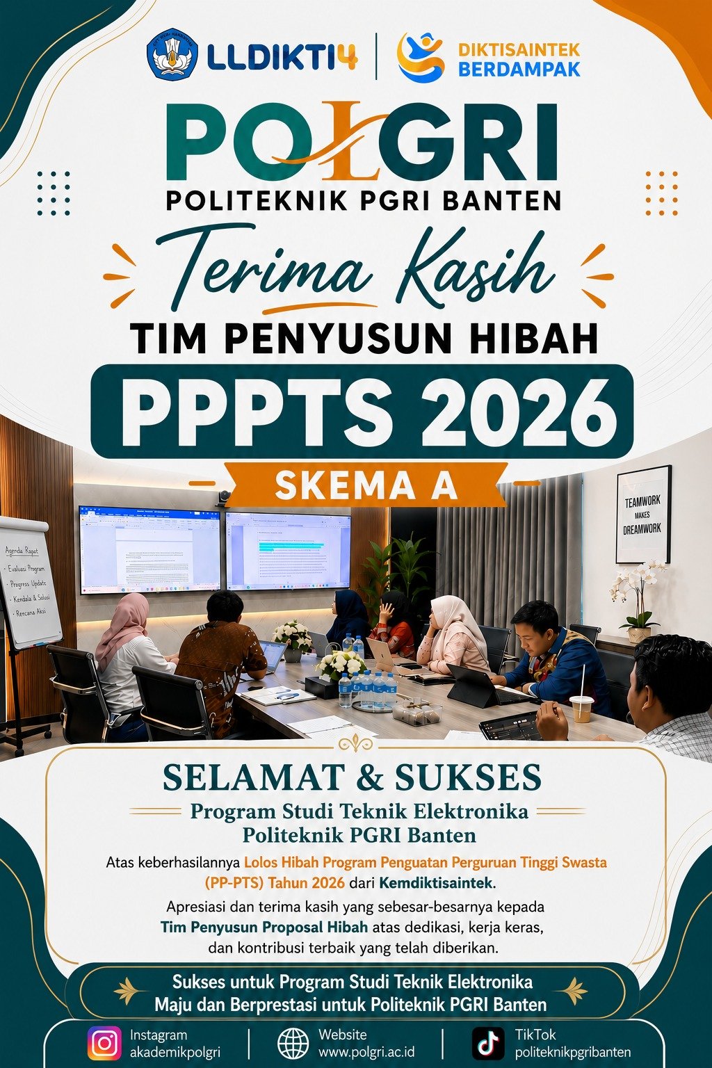 Program Studi Teknik Elektronika Politeknik PGRI Banten Lolos Hibah PP-PTS 2026 Skema A
